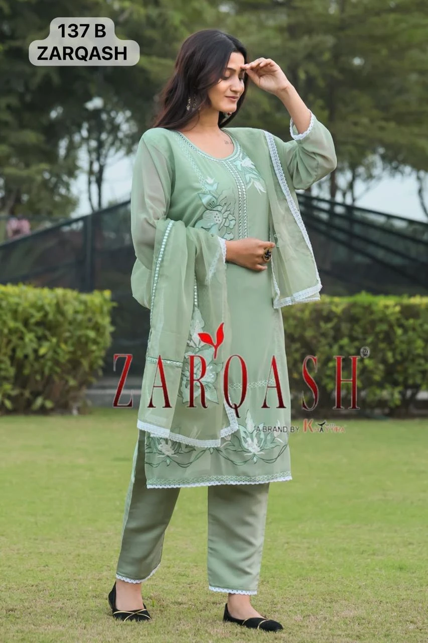 Zarqash Z 137 Faux Georgette Wholesale Pakistani Salwar Suit Catalog — Wholesale Salwar Suits, MPA wholesale from Surat — view 4